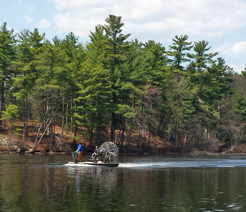 airboat in channel